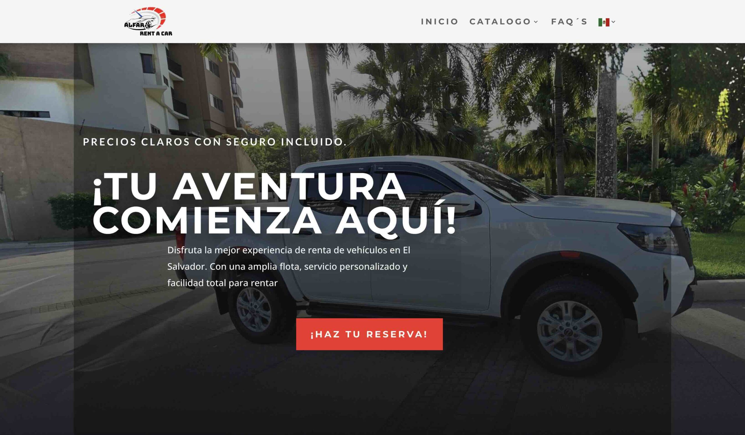 Captura del proyecto Alfaro Rent a Car