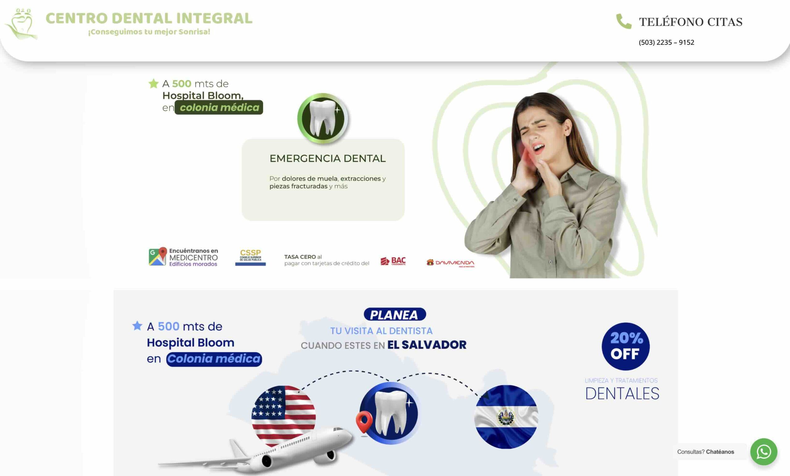 Captura del proyecto Centro dental integral