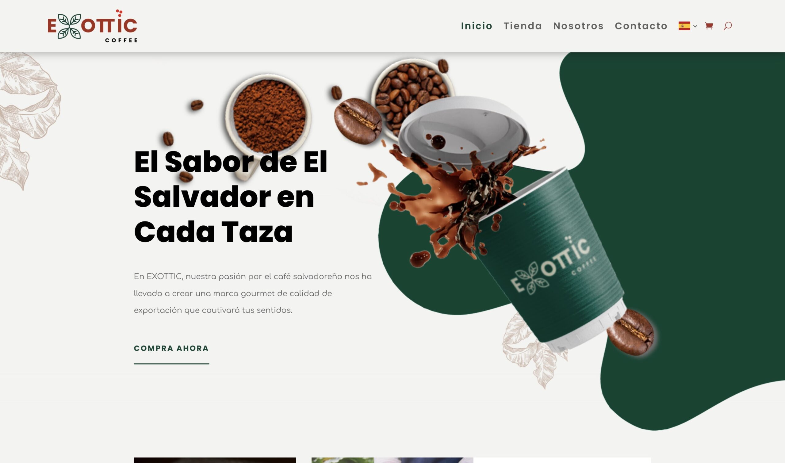 Captura del proyecto Exottic Coffee
