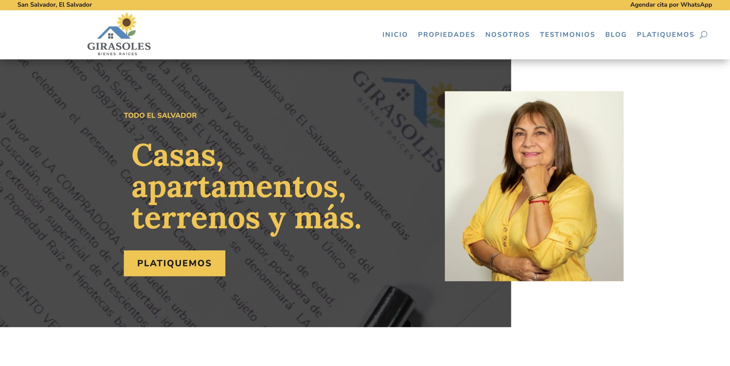 Captura del proyecto Girasoles Bienes Raices